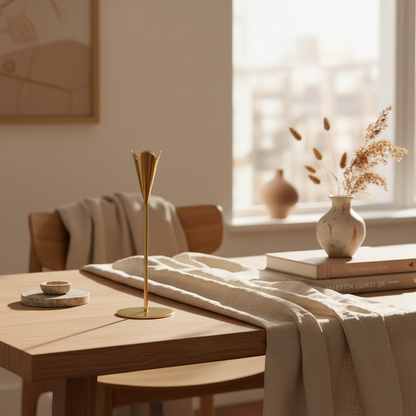 Kandelaar | Metaal hartje | M | Goud