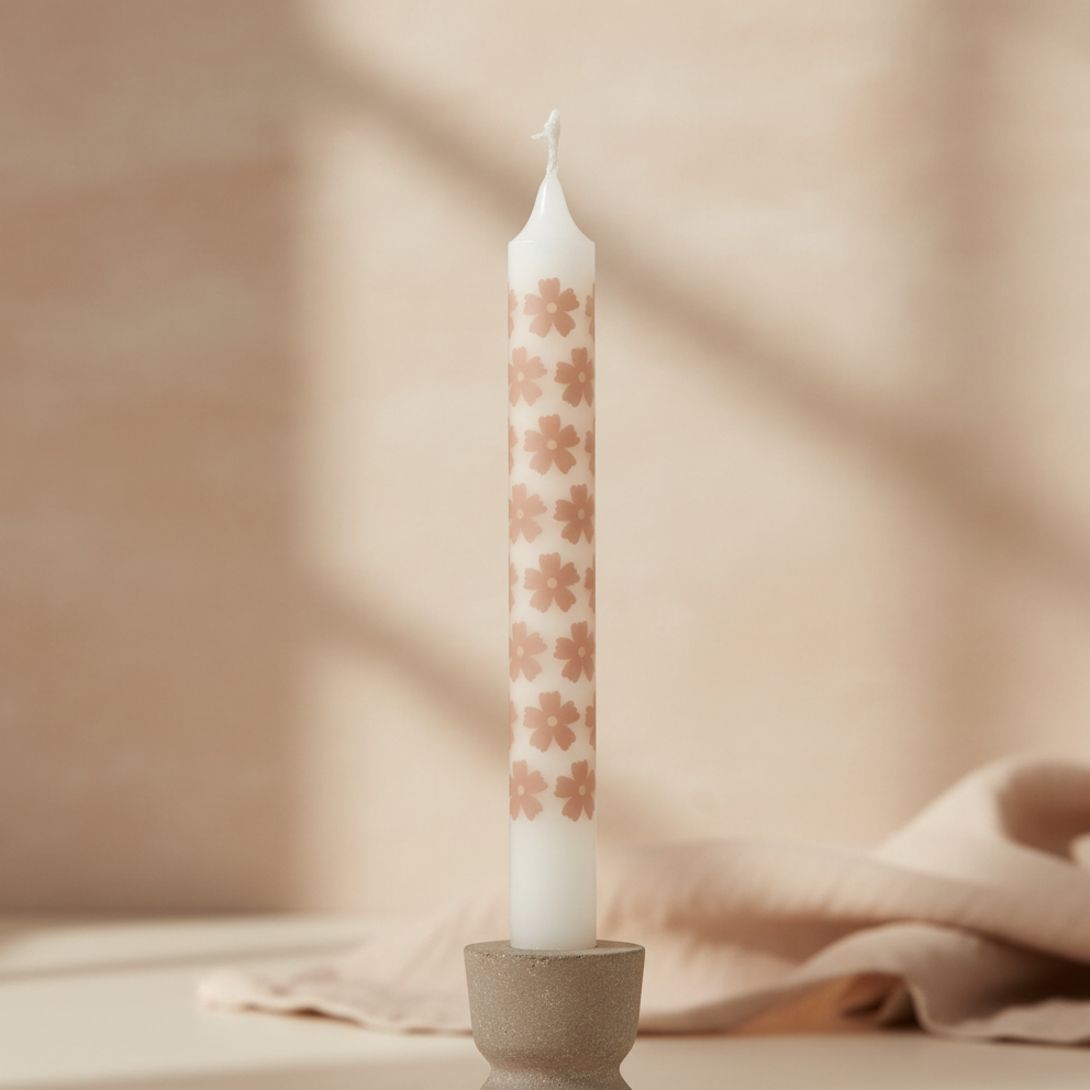 Rustik Lys | Diner Kaars | Marigold | Zacht roze