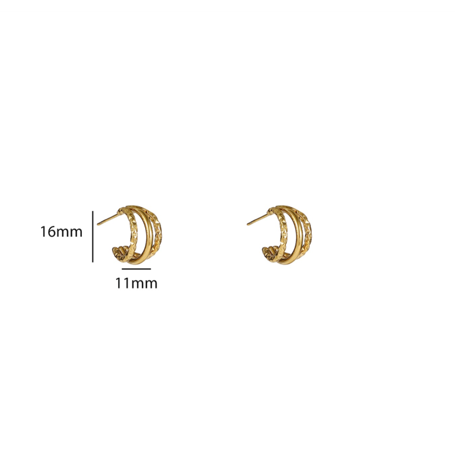 3way Hoop | 14K | E56211-2 | Day&Eve | Stainless steel