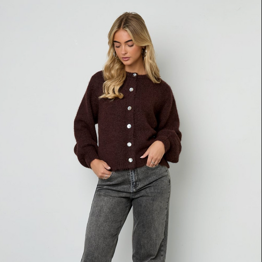 Gebreid vest | Bruin