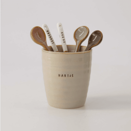 Zusss | Lepeltje Keramiek Leukerd  | Wit - Zand