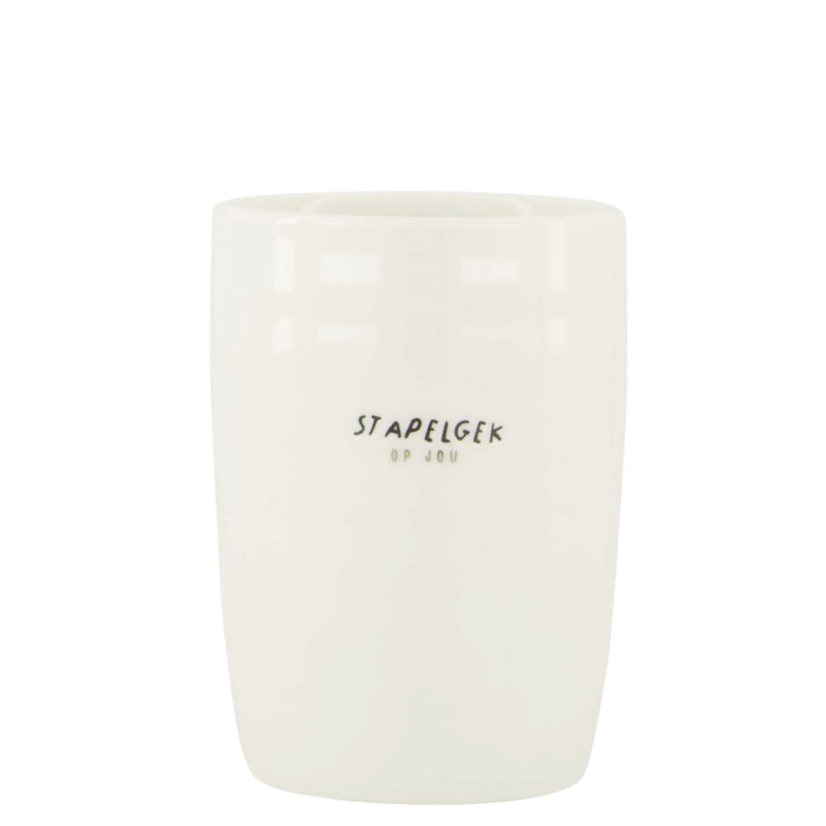 Zusss | Koffiemok stapelgek | Wit - Zwart - Zilver