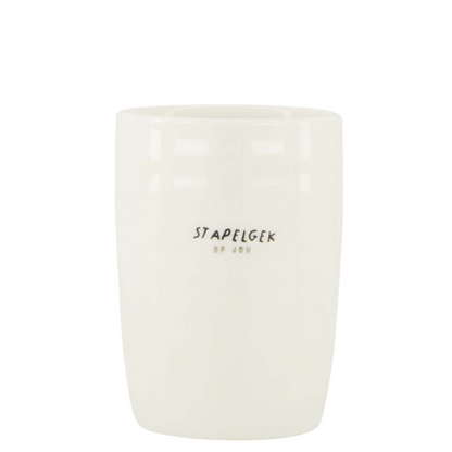 Zusss | Koffiemok stapelgek | Wit - Zwart - Zilver