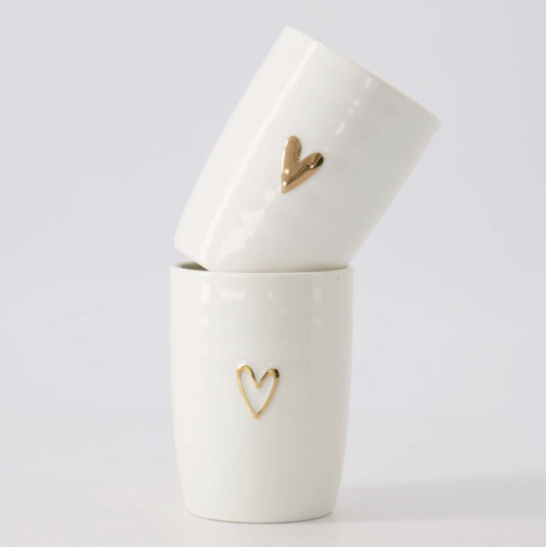 Zusss | Koffiemok Hartje | Wit - Goud
