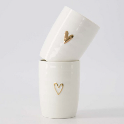 Zusss | Koffiemok Hartje | Wit - Goud
