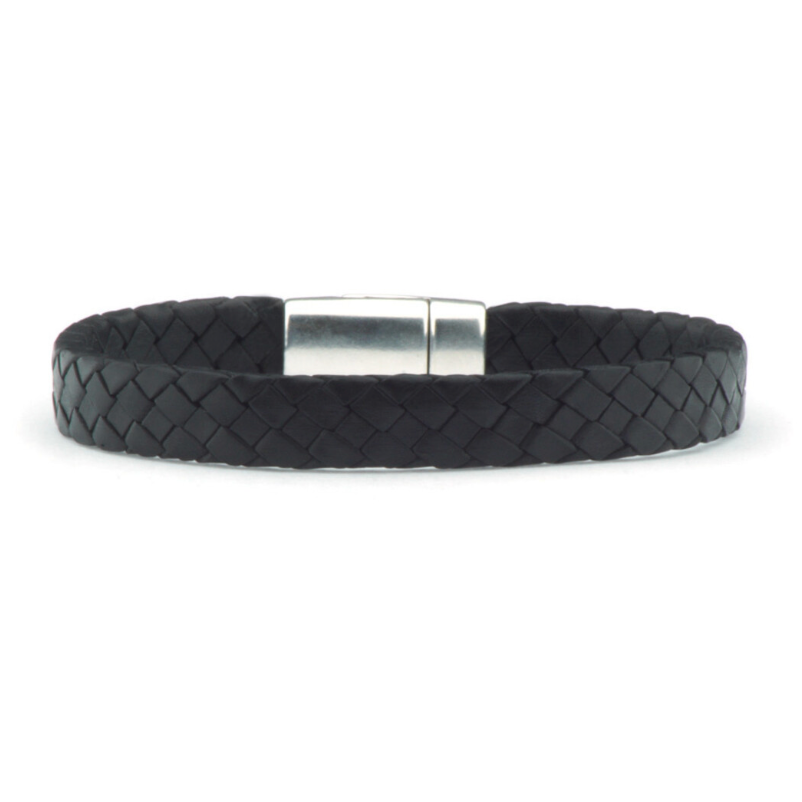 Qoss | Heren armband | Dirk | Leer | Zwart