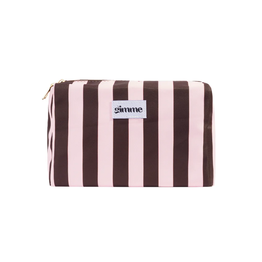 Make-up tas | Streep | Bruin - Roze