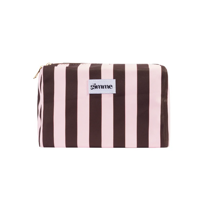 Make-up tas | Streep | Bruin - Roze