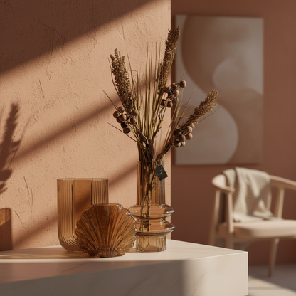 Glazen vaas | Schelp | Roest | 17cm