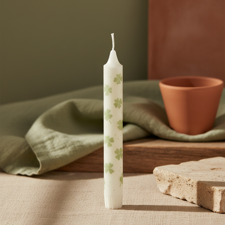 Rustik Lys | Diner Kaars | Klaver