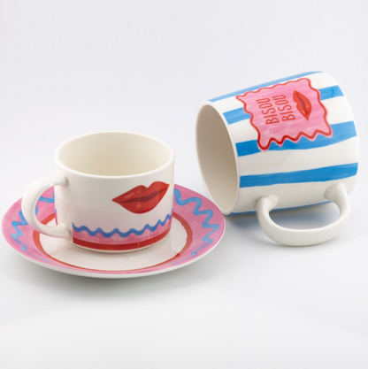 Koffiemok | Amore met oor | Keramiek | 11x6x6,9cm