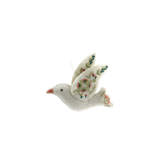 Vilten Ornament Duif Opstaande Vleugels