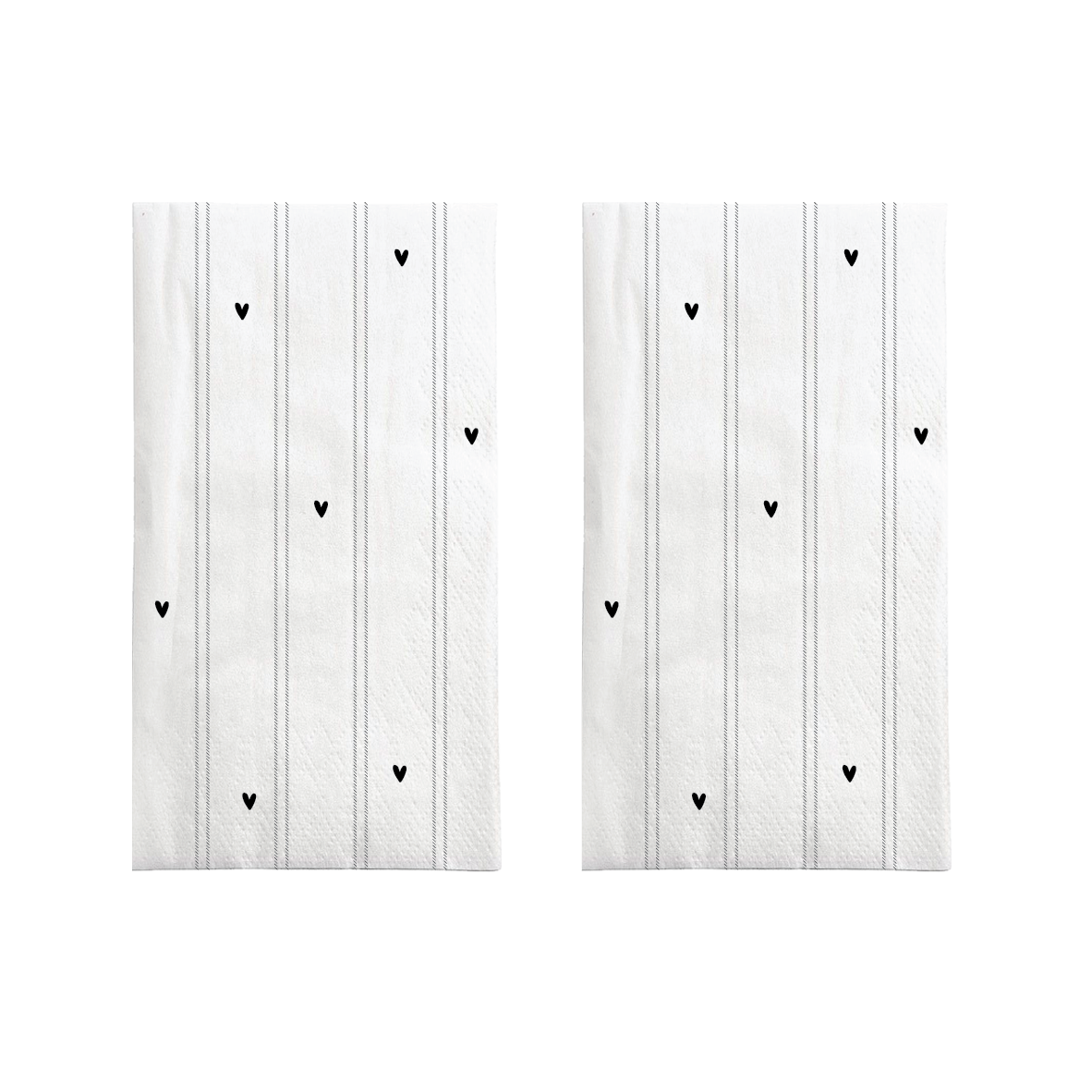 Servetten rechthoek strepen hartjes