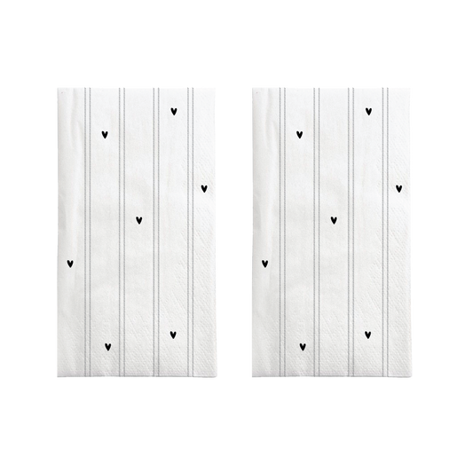 Servetten rechthoek strepen hartjes