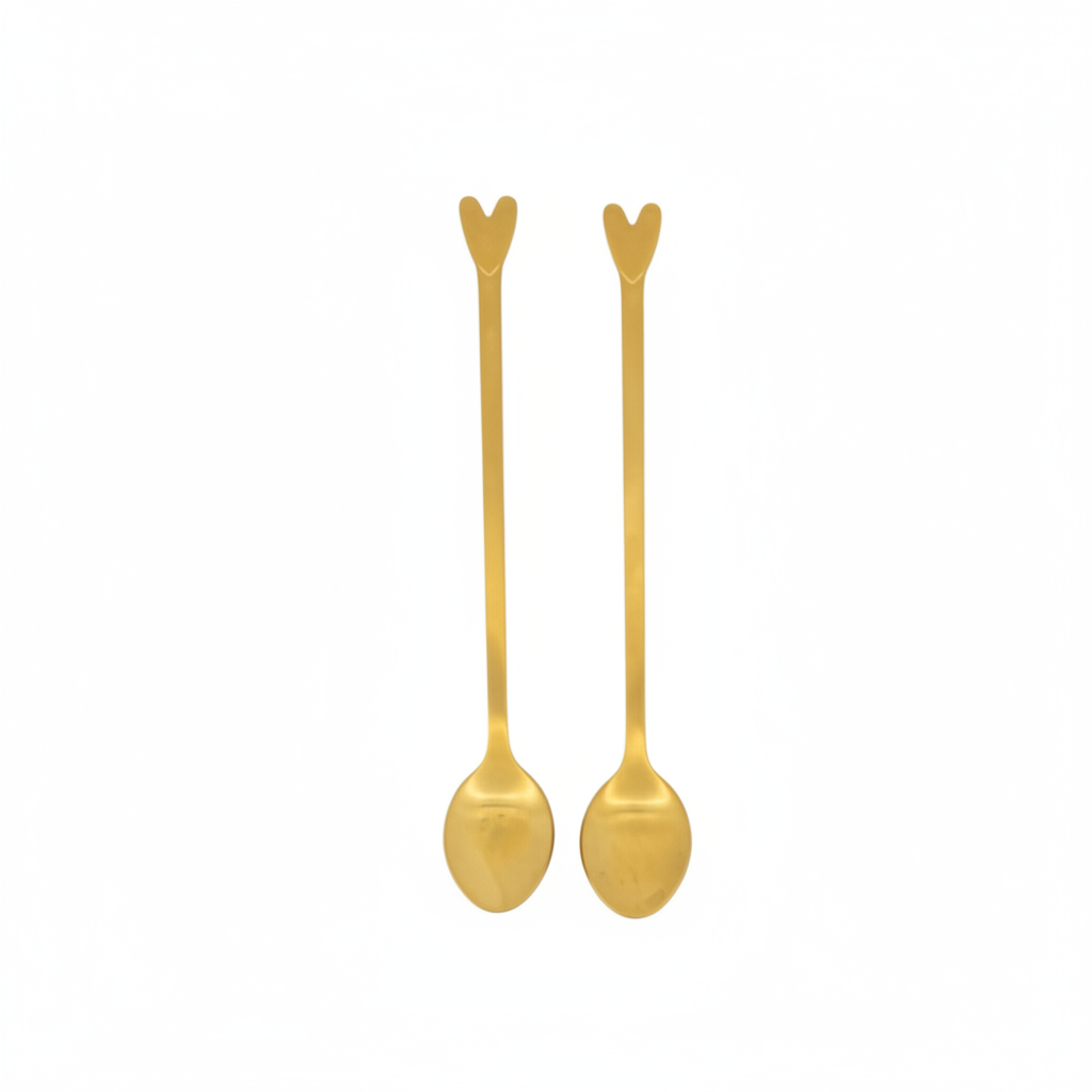 Set van 2 lange lepels Hartje