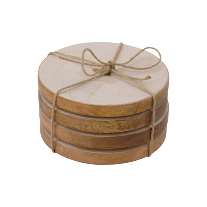 Set van 4 Onderzetters Parelmoer | Hartje-2