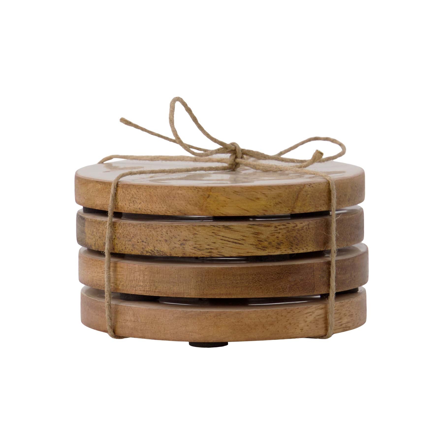 Set van 4 Onderzetters Parelmoer | Hartje-3