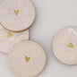 Set van 4 onderzetters Parelmoer Hartje