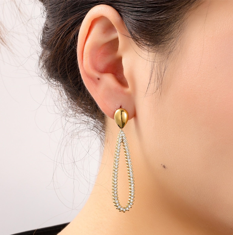 Shiny Oval Dangle E56435-2
