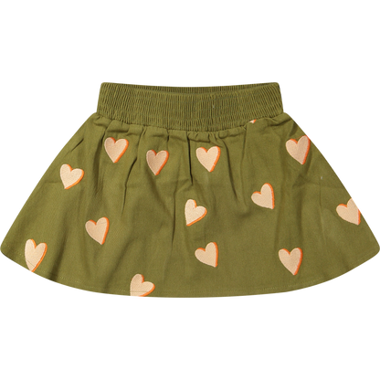 Skirt Ronja Twill Embroidery Hearts