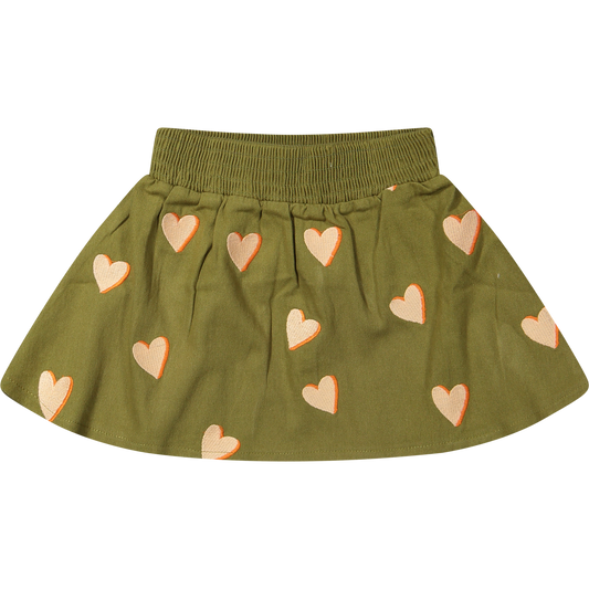 Skirt Ronja Twill Embroidery Hearts