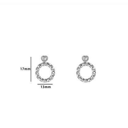 Small Heart Round Stud E5239-1