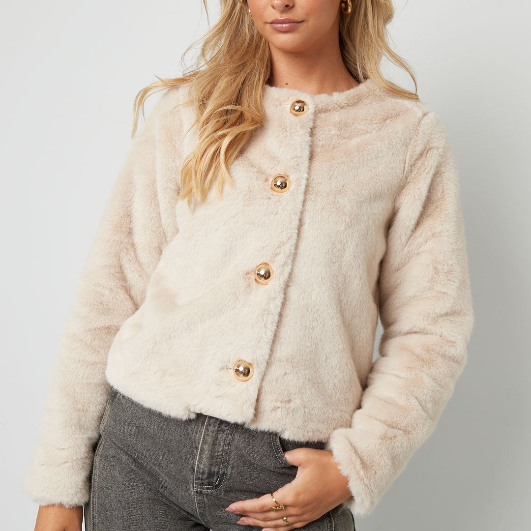 Soft luxe jas Sophie Beige