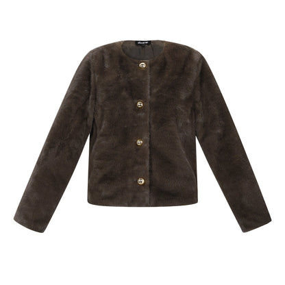 Soft luxe jas Sophie Bruin Maat: S/36
