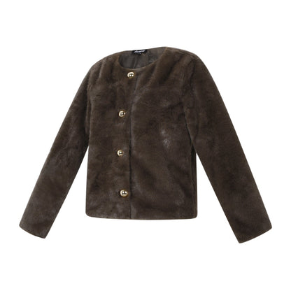 Soft luxe jas Sophie Bruin Maat: S/36