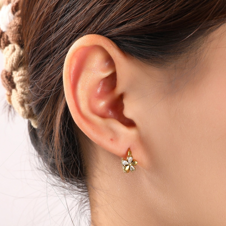 Sparkle Flower Hoop E56136-2