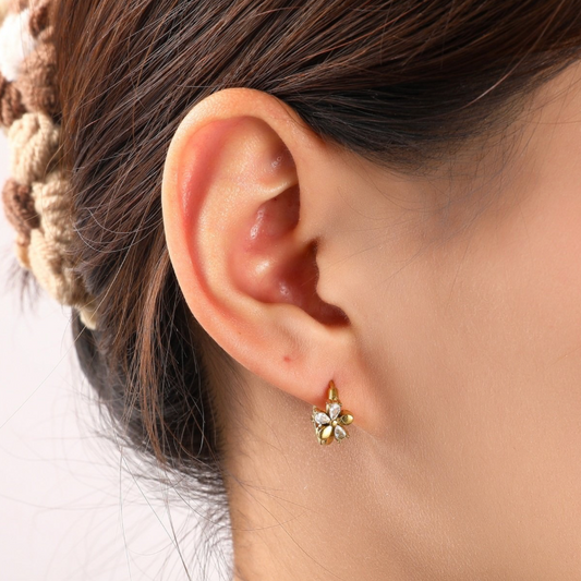 Sparkle Flower Hoop E56136-2