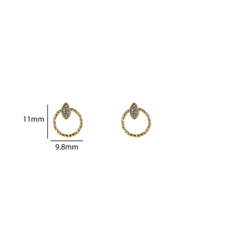 Sparkle Oval Round Stud E56424-2