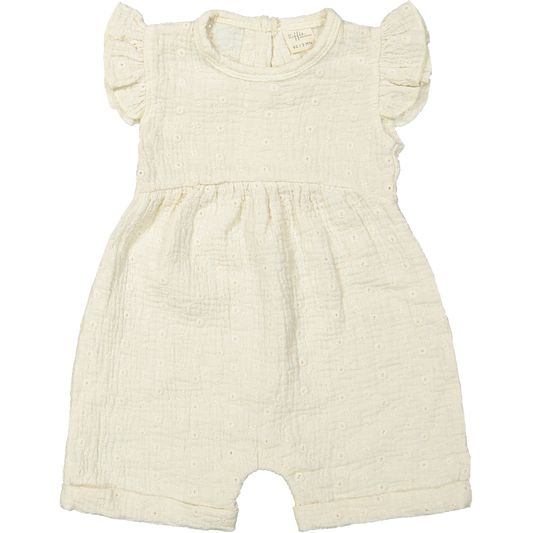 Suit Ginny woven White embroidery