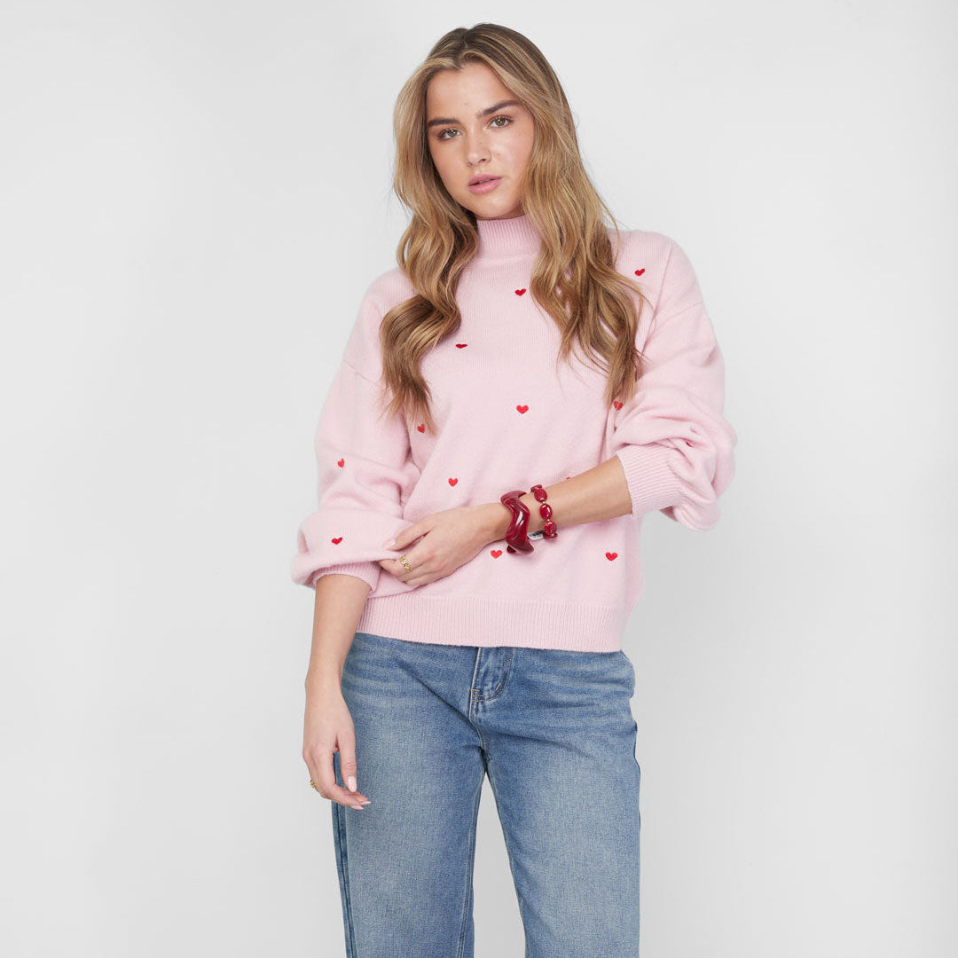 Sweetheart charm sweater Roze/Rood
