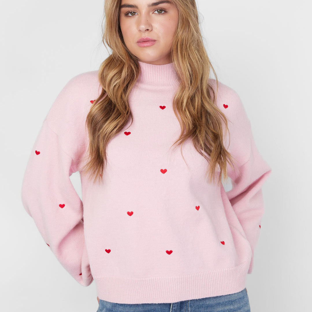 Sweetheart charm sweater Roze/Rood