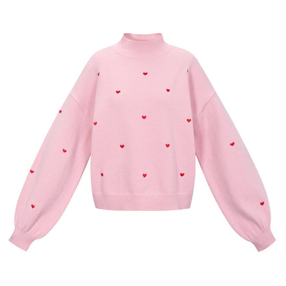 Sweetheart charm sweater Roze/Rood