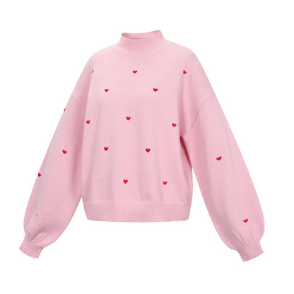 Sweetheart charm sweater Roze/Rood