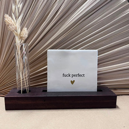 Tegeltje Fuck perfect | Wit