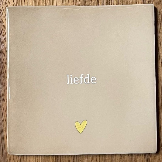 Tegeltje Liefde | Beige