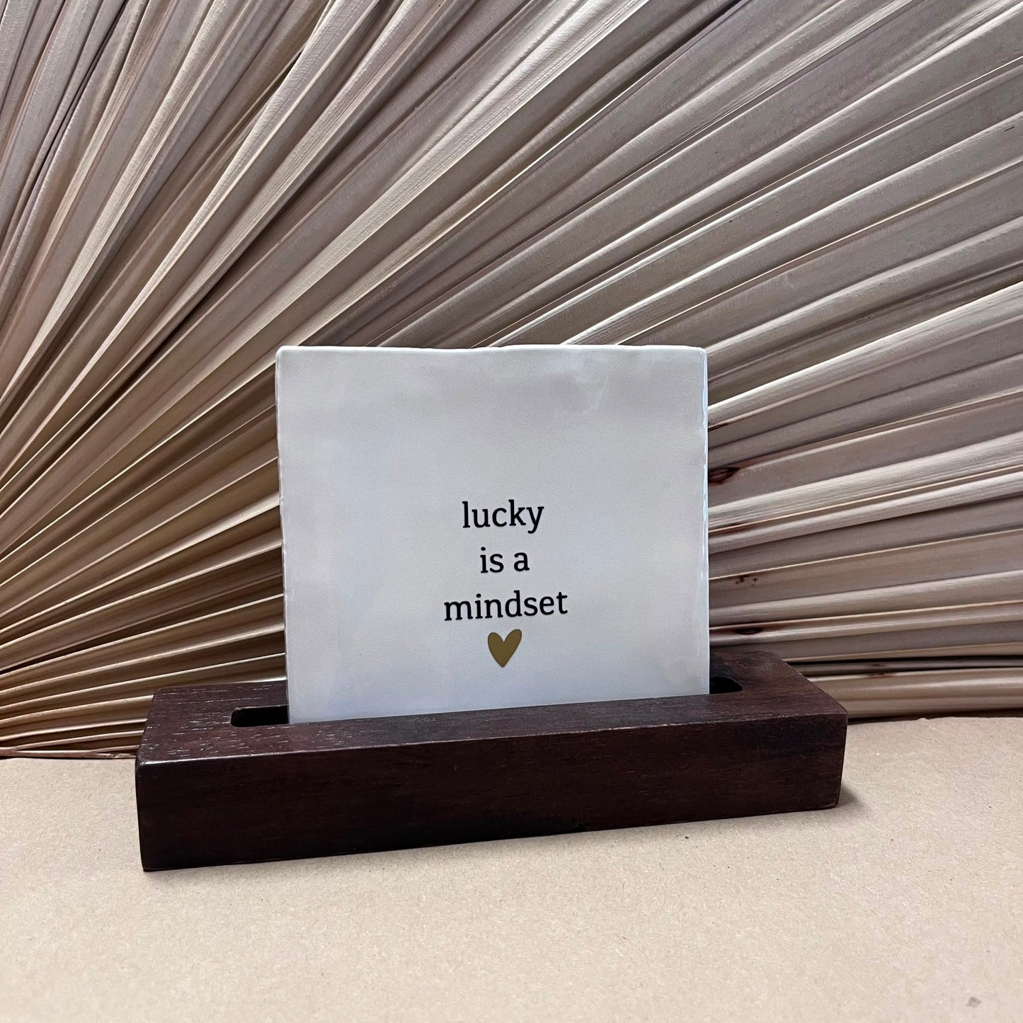 Tegeltje Lucky is a mindset | Wit