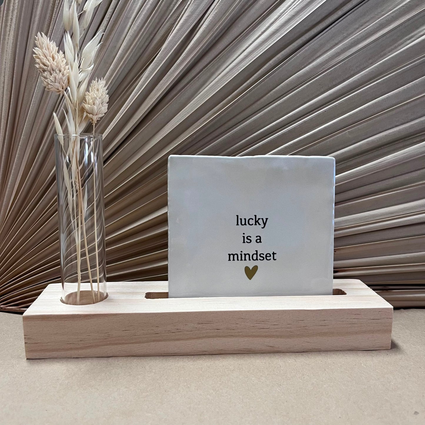 Tegeltje Lucky is a mindset | Wit