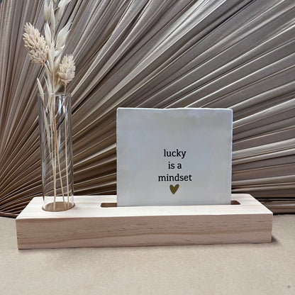 Tegeltje Lucky is a mindset | Wit