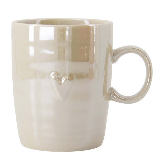 Theemok Parelmoer beige Hartje