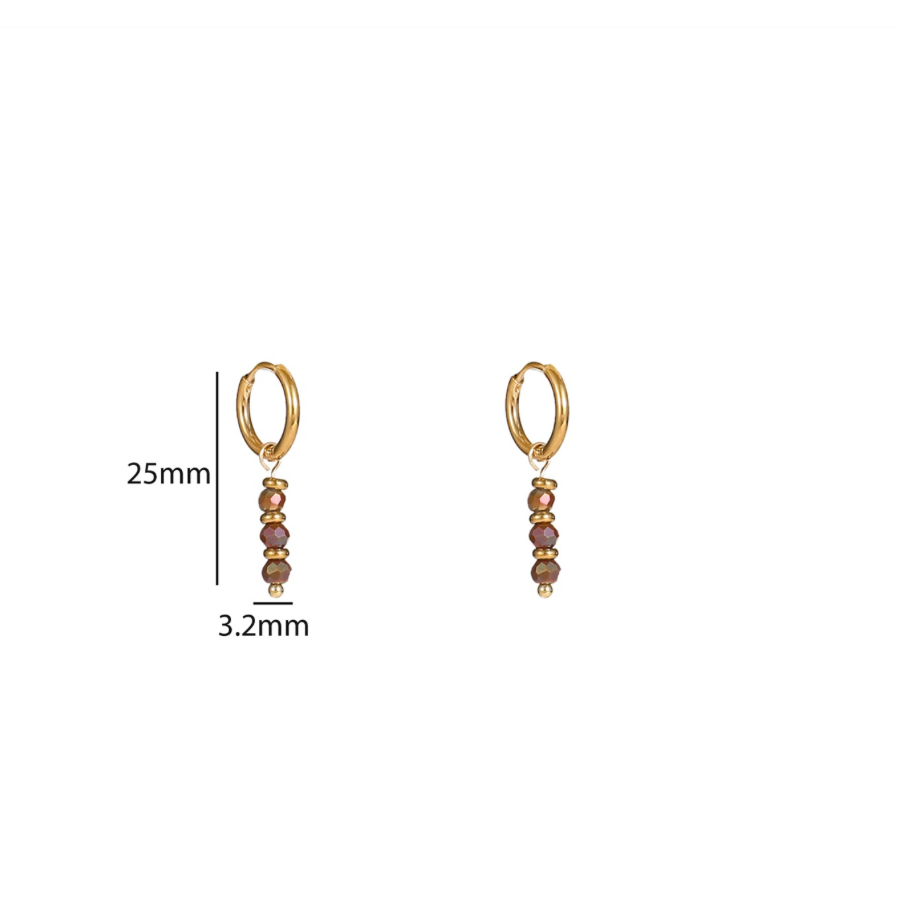 Triple Bead Hoop Coffee E56143-4