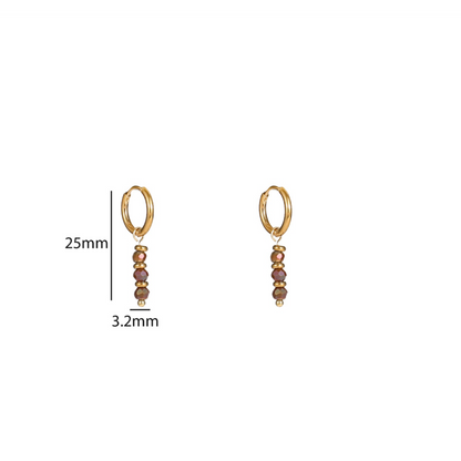 Triple Bead Hoop Coffee E56143-4
