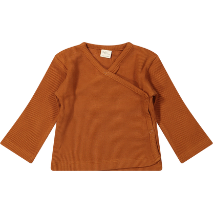 Turn Over Top Noa Rib Waffle Leather Brown