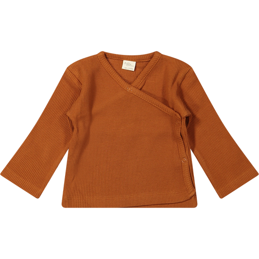 Turn Over Top Noa Rib Waffle Leather Brown