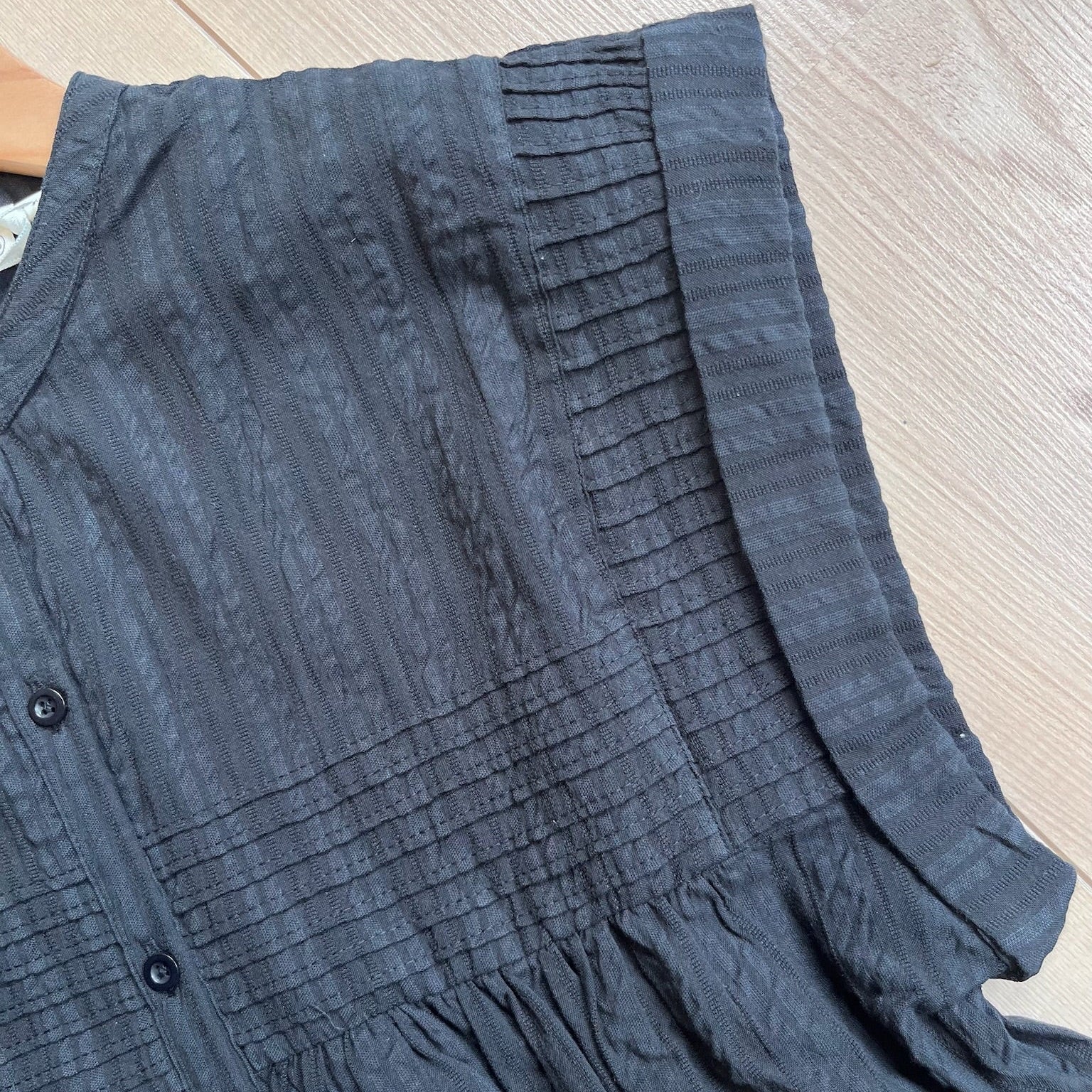 Voile blouse met structuur zwart 