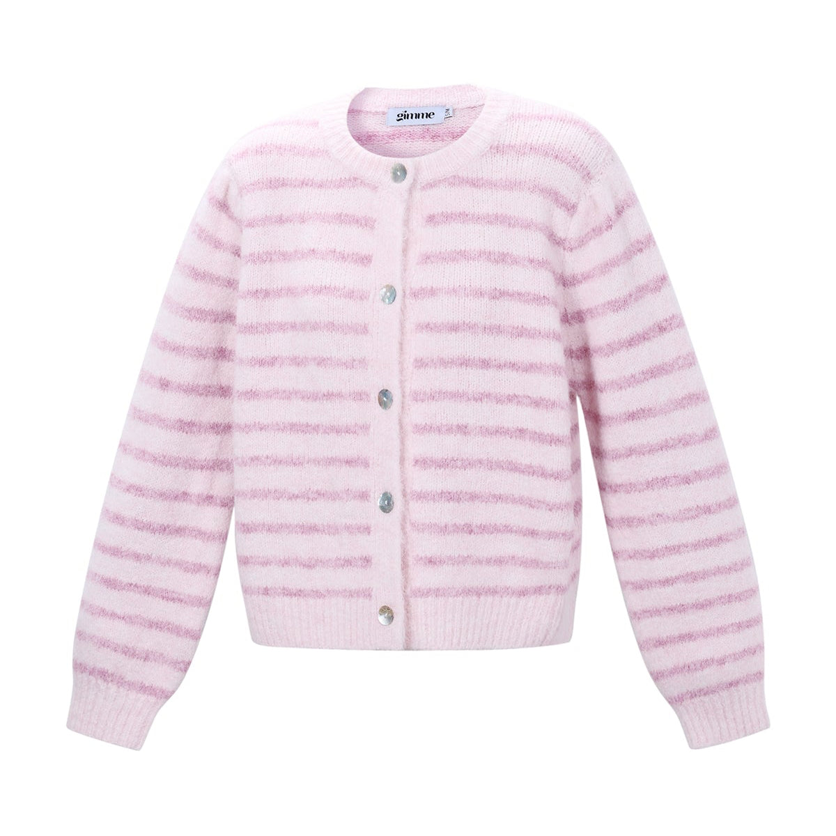 Gebreid Vest Strepen | Roze - Licht roze