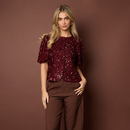 Lola Top | Karmozijnrood